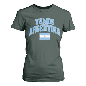 Vamos Argentina Football Throwback Design T Shirt For Women Vintage Argentinian Flag