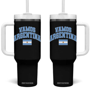 Vamos Argentina Football Throwback Design Tumbler With Handle Vintage Argentinian Flag