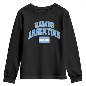 Vamos Argentina Football Throwback Design Youth Sweatshirt Vintage Argentinian Flag