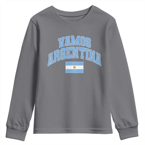 Vamos Argentina Football Throwback Design Youth Sweatshirt Vintage Argentinian Flag