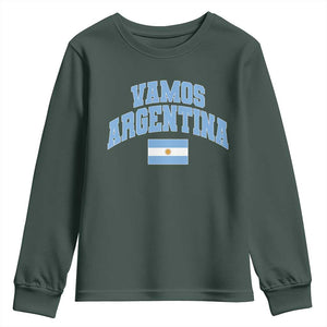 Vamos Argentina Football Throwback Design Youth Sweatshirt Vintage Argentinian Flag