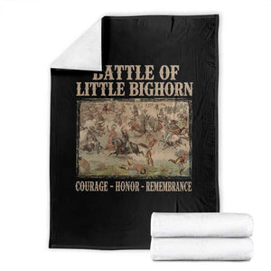 Battle of Little Bighorn Throw Blanket Courage Honor Remember Native American