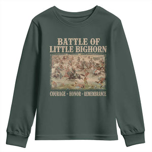 Battle of Little Bighorn Youth Sweatshirt Courage Honor Remember Native American