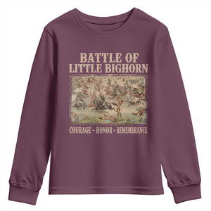 Battle of Little Bighorn Youth Sweatshirt Courage Honor Remember Native American