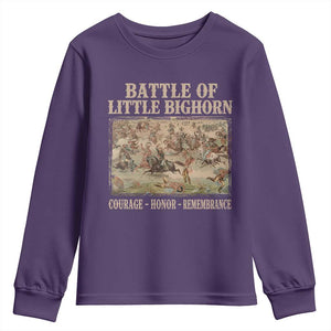 Battle of Little Bighorn Youth Sweatshirt Courage Honor Remember Native American