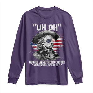 Uh Oh George Armstrong Custer Little Bighorn Long Sleeve Shirt Vintage American Flag June 25 1876
