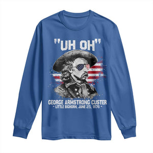 Uh Oh George Armstrong Custer Little Bighorn Long Sleeve Shirt Vintage American Flag June 25 1876