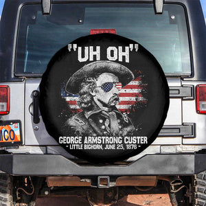 Uh Oh George Armstrong Custer Little Bighorn Spare Tire Cover Vintage American Flag June 25 1876