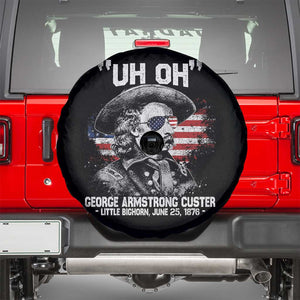 Uh Oh George Armstrong Custer Little Bighorn Spare Tire Cover Vintage American Flag June 25 1876