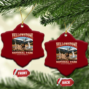 Yellowstone National Park Do Not Pet The Fluffy Cows Ceramic Ornament