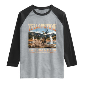 Yellowstone National Park Do Not Pet The Fluffy Cows Raglan Shirt
