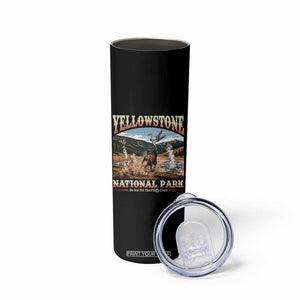 Yellowstone National Park Do Not Pet The Fluffy Cows Skinny Tumbler