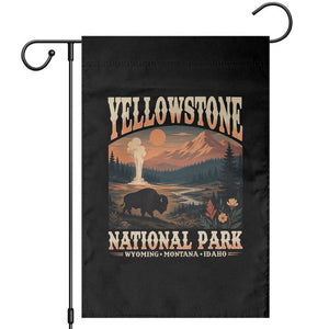 Yellowstone National Park Wyoming Montana Idaho Garden Flag Vintage Bison Geyser