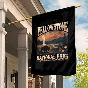 Yellowstone National Park Wyoming Montana Idaho Garden Flag Vintage Bison Geyser