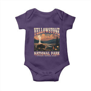 Yellowstone National Park Wyoming Montana Idaho Baby Onesie Vintage Bison Geyser