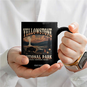 Yellowstone National Park Wyoming Montana Idaho Coffee Mug Vintage Bison Geyser
