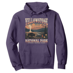 Yellowstone National Park Wyoming Montana Idaho Hoodie Vintage Bison Geyser