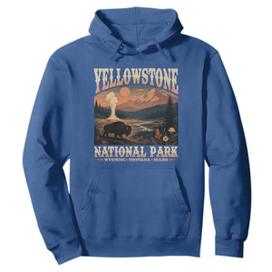 Yellowstone National Park Wyoming Montana Idaho Hoodie Vintage Bison Geyser