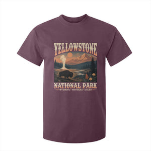 Yellowstone National Park Wyoming Montana Idaho T Shirt For Kid Vintage Bison Geyser