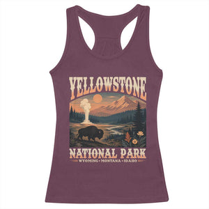 Yellowstone National Park Wyoming Montana Idaho Racerback Tank Top Vintage Bison Geyser