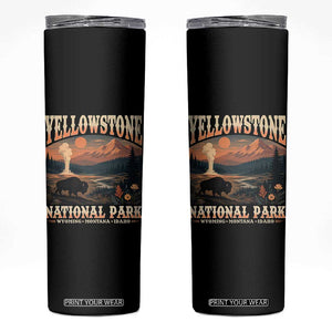 Yellowstone National Park Wyoming Montana Idaho Skinny Tumbler Vintage Bison Geyser