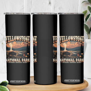 Yellowstone National Park Wyoming Montana Idaho Skinny Tumbler Vintage Bison Geyser