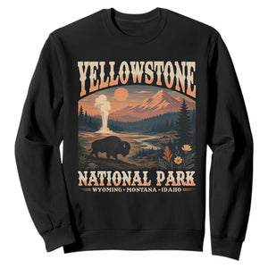 Yellowstone National Park Wyoming Montana Idaho Sweatshirt Vintage Bison Geyser