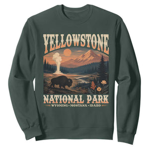 Yellowstone National Park Wyoming Montana Idaho Sweatshirt Vintage Bison Geyser