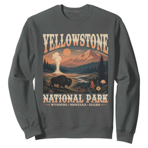 Yellowstone National Park Wyoming Montana Idaho Sweatshirt Vintage Bison Geyser