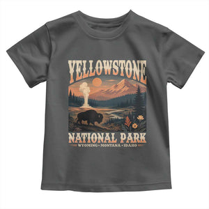 Yellowstone National Park Wyoming Montana Idaho Toddler T Shirt Vintage Bison Geyser