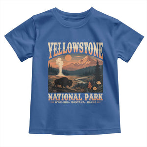 Yellowstone National Park Wyoming Montana Idaho Toddler T Shirt Vintage Bison Geyser
