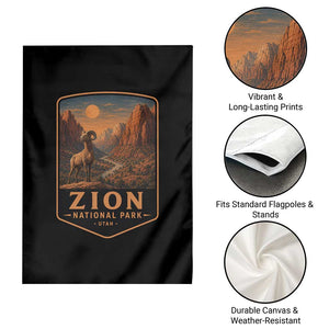 Zion National Park Garden Flag Vintage The Narrows Utah Bighorn Sheep