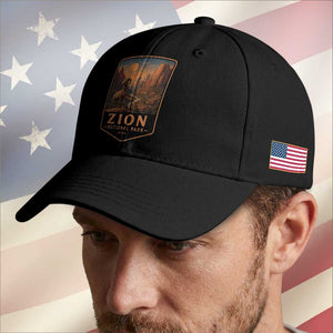 Zion National Park Baseball Cap Vintage The Narrows Utah Bighorn Sheep