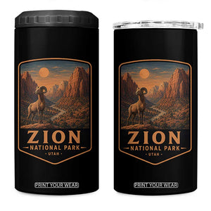 Zion National Park 4 in 1 Can Cooler Tumbler Vintage The Narrows Utah Bighorn Sheep