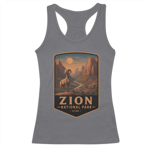 Zion National Park Racerback Tank Top Vintage The Narrows Utah Bighorn Sheep