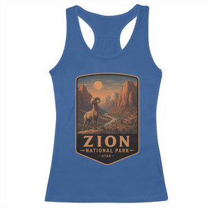 Zion National Park Racerback Tank Top Vintage The Narrows Utah Bighorn Sheep