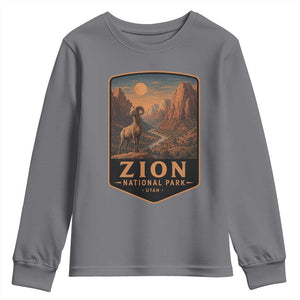 Zion National Park Youth Sweatshirt Vintage The Narrows Utah Bighorn Sheep