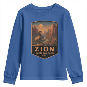 Zion National Park Youth Sweatshirt Vintage The Narrows Utah Bighorn Sheep
