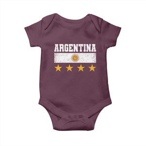 Argentina Champions 2026 4th Star Baby Onesie Vintage Sol De May and Stripes