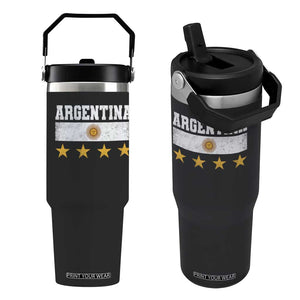 Argentina Champions 2026 4th Star Flip Straw Tumbler Vintage Sol De May and Stripes