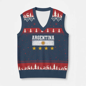 Argentina Champions 2026 4th Star V-Neck Knit Sweater Vest Vintage Sol De May and Stripes