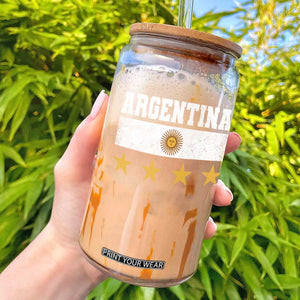 Argentina Champions 2026 4th Star Glass Can Vintage Sol De May and Stripes