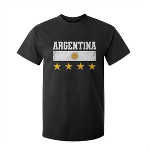 Argentina Champions 2026 4th Star T Shirt For Kid Vintage Sol De May and Stripes