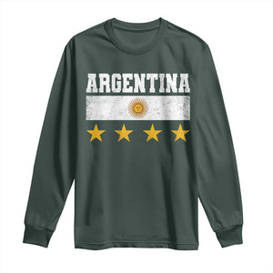 Argentina Champions 2026 4th Star Long Sleeve Shirt Vintage Sol De May and Stripes