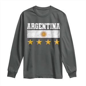 Argentina Champions 2026 4th Star Long Sleeve Shirt Vintage Sol De May and Stripes