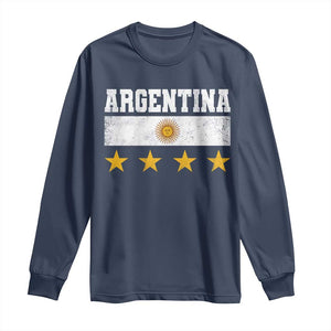 Argentina Champions 2026 4th Star Long Sleeve Shirt Vintage Sol De May and Stripes
