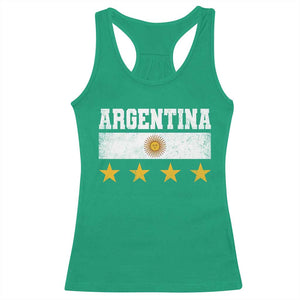 Argentina Champions 2026 4th Star Racerback Tank Top Vintage Sol De May and Stripes