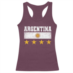 Argentina Champions 2026 4th Star Racerback Tank Top Vintage Sol De May and Stripes