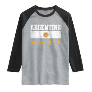 Argentina Champions 2026 4th Star Raglan Shirt Vintage Sol De May and Stripes