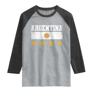 Argentina Champions 2026 4th Star Raglan Shirt Vintage Sol De May and Stripes